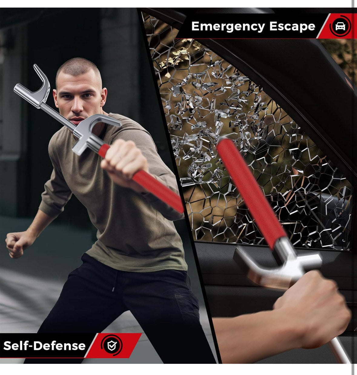 červený multifunkční zámek volantu