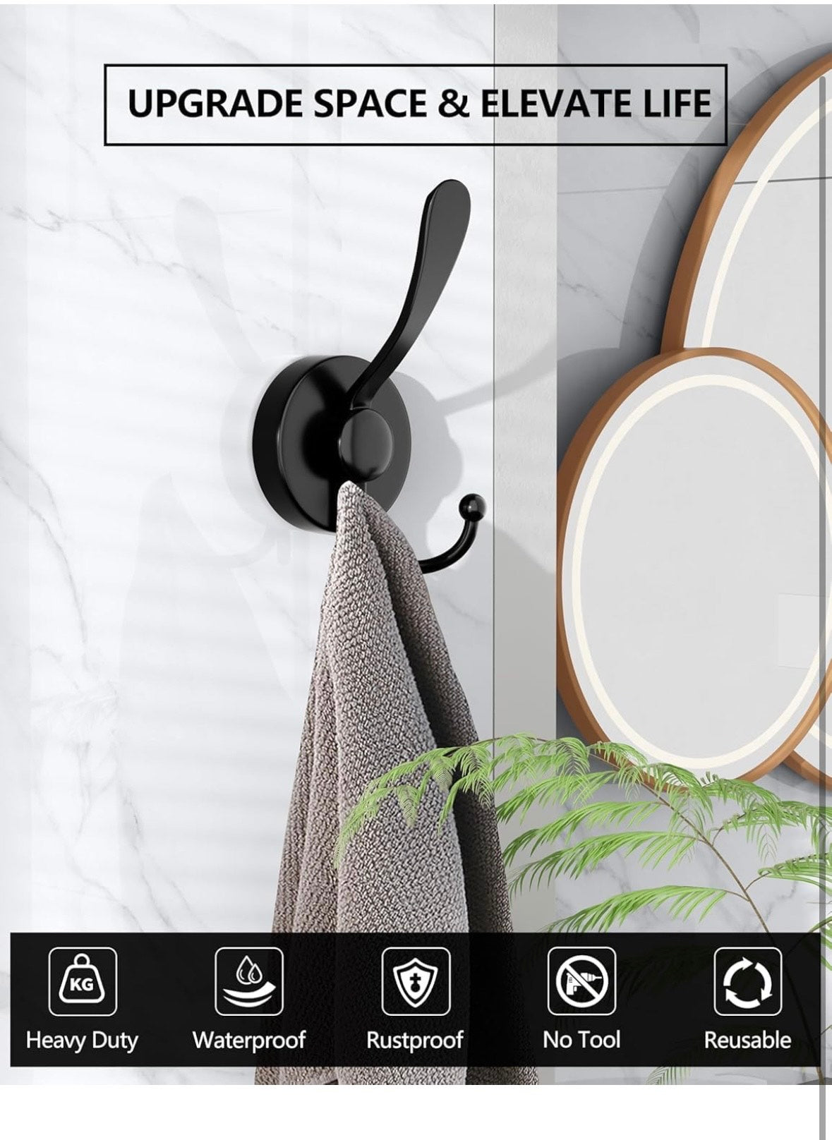 Sprchové háky s přísavkou Einesin pro vysoké zatížení