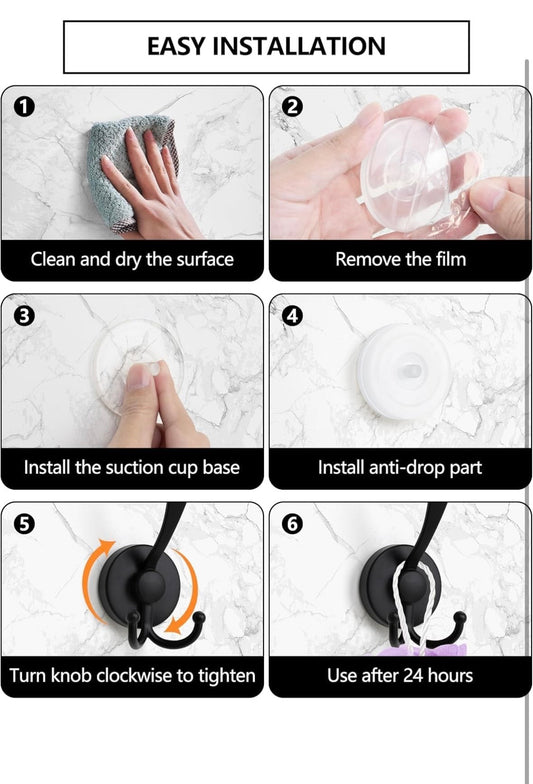 Einesin Heavy-Duty Suction Cup Shower Hooks