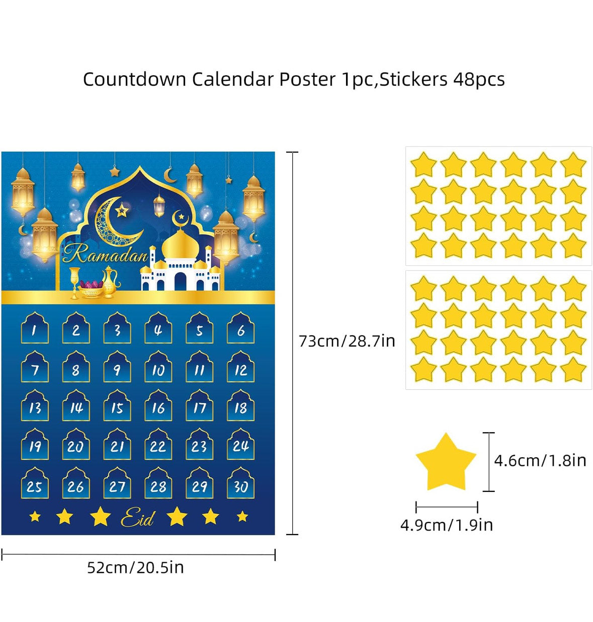 odpočítávací kalendář Ramadánu