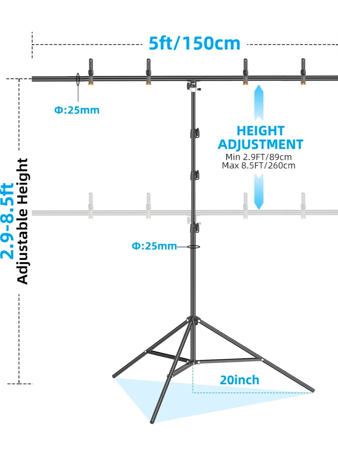 T - shape Backdrop stand kit
