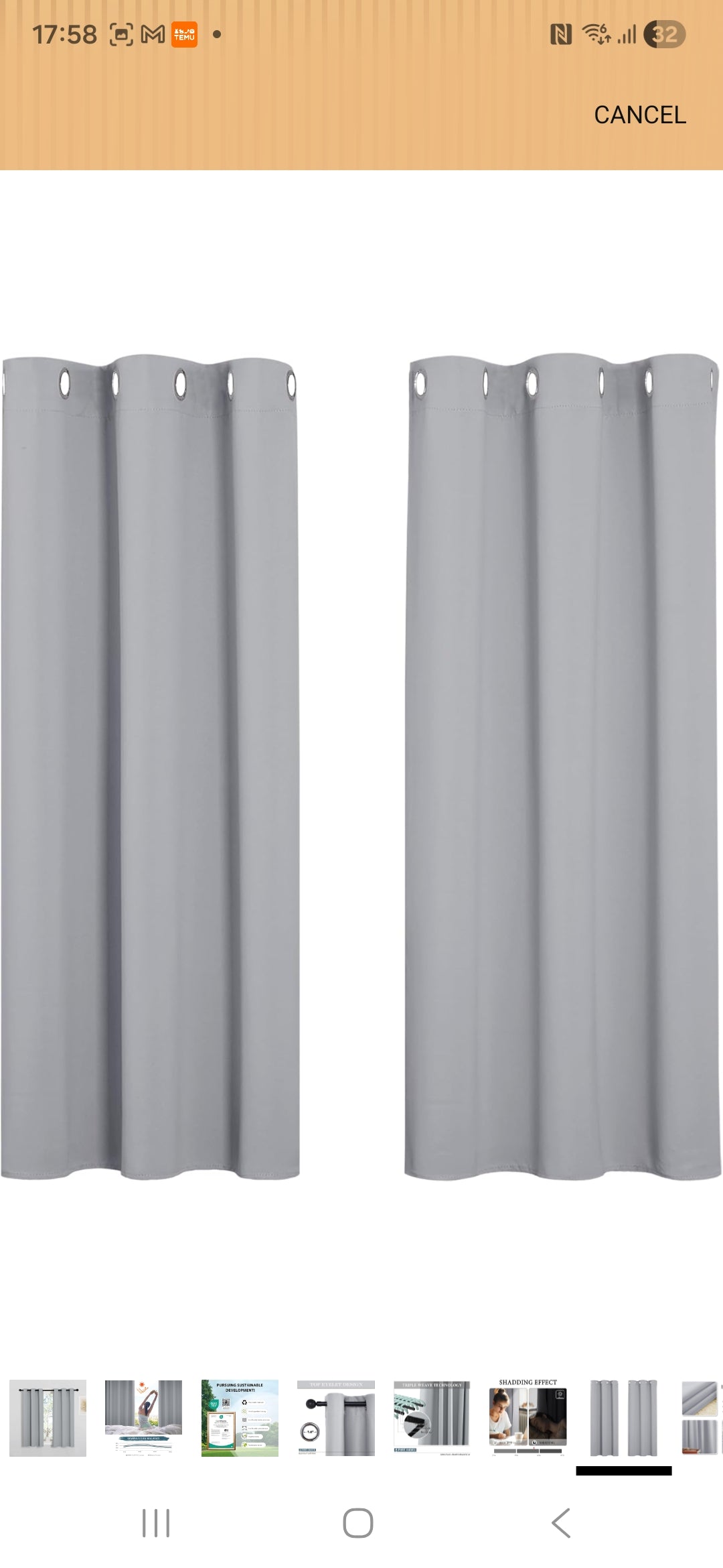 PONY DANCE Thermal Blackout Curtains (2 Panels) – Silver Grey