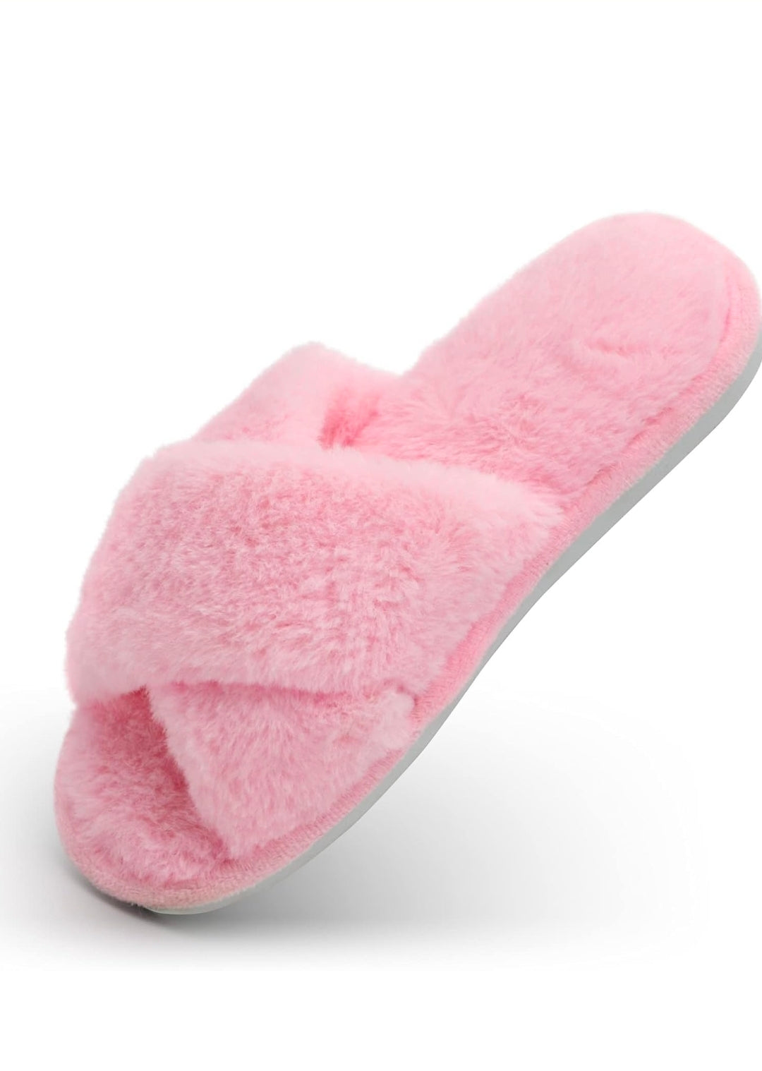 Ultra-Soft Faux Fur Cross-Band Slippers