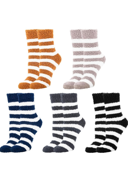 Cloudgree Cozy Soft Fluffy Slipper Socks (5-Pair Pack)