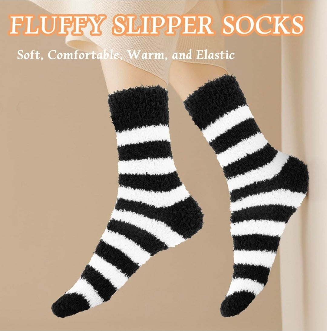 Cloudgree Cozy Soft Fluffy Slipper Socks (5-Pair Pack)