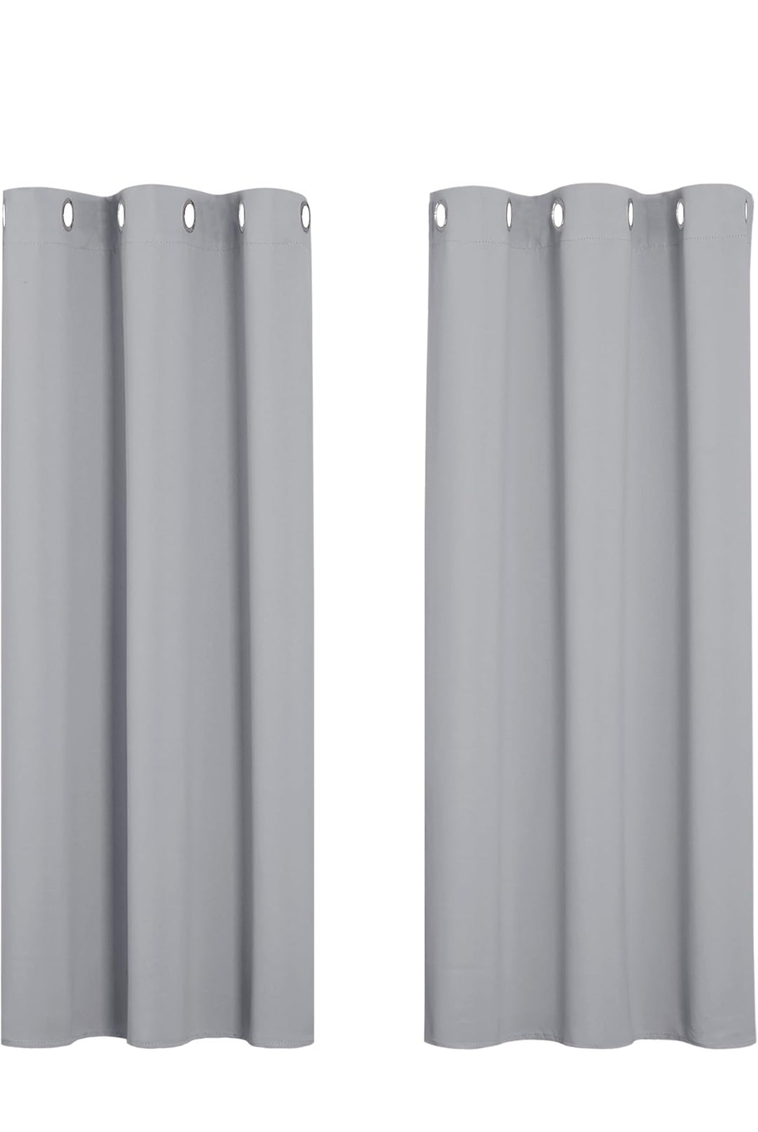 PONY DANCE Thermal Blackout Curtains (2 Panels) – Silver Grey